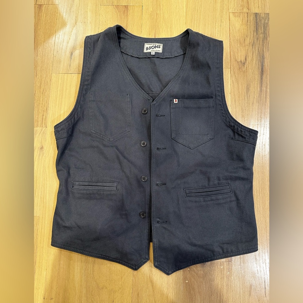 &Sons Gray Button-Up Vest
